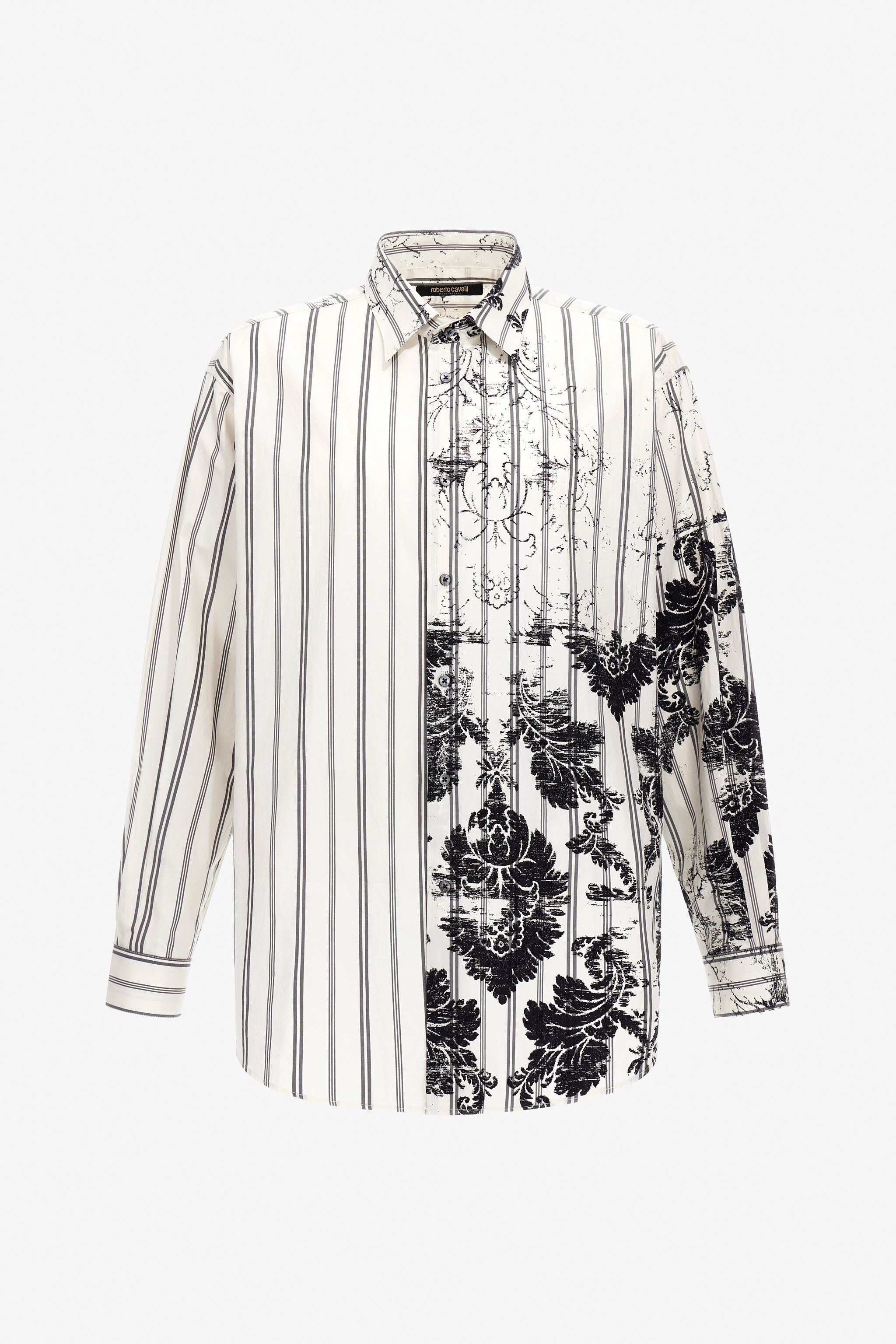 RC Broccato Print Silk Shirt White TRT720-CH039
