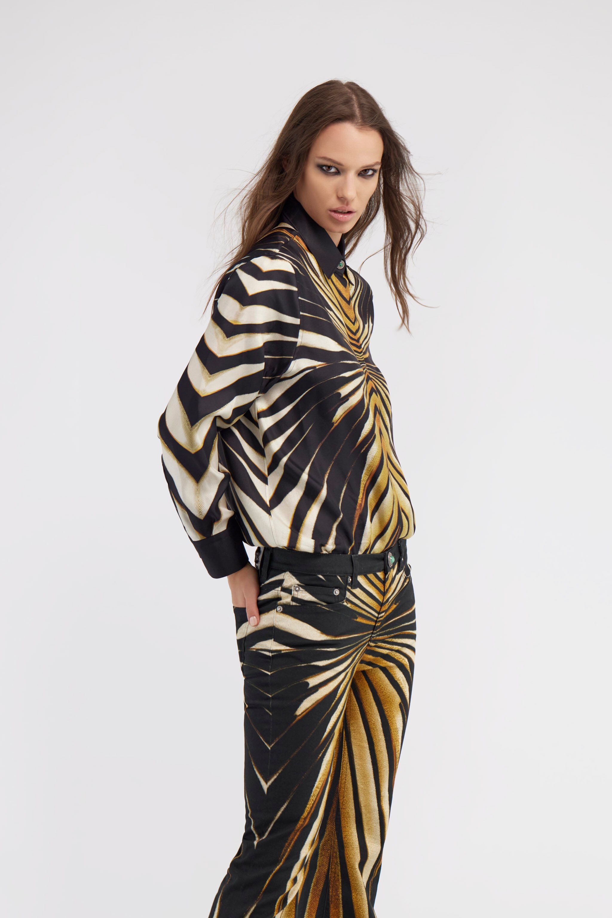 RC Camicia in seta stampa Ray of Gold Oro RWT704-4QI12
