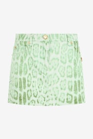 RC Jaguar Mint Print Denim Mini Skirt PISTACHIO GREEN XQJ302-DAT23