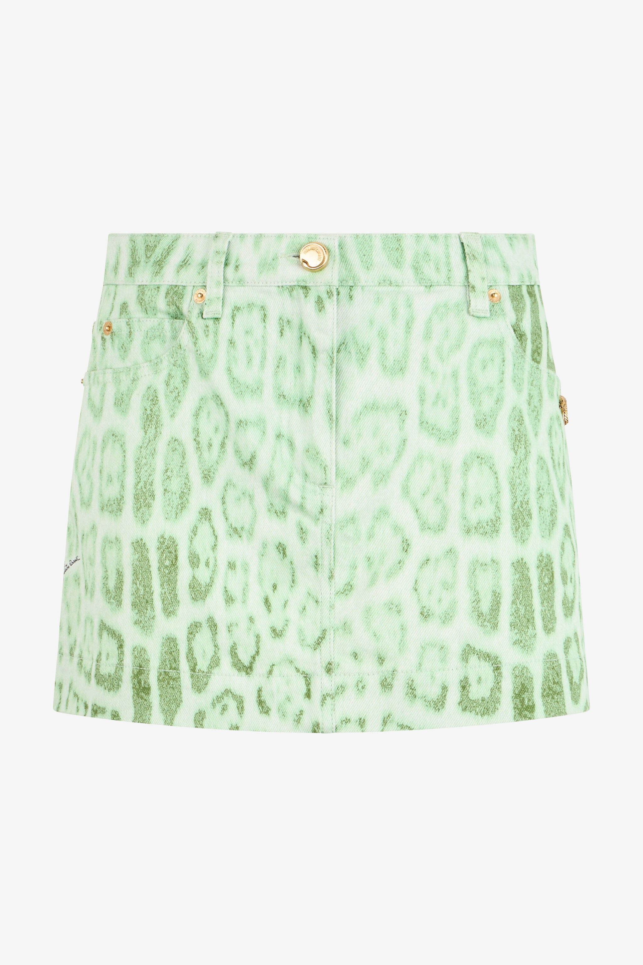 RC Jaguar Mint Print Denim Mini Skirt RC Jaguar Mint Print Denim Mini Skirt PISTACHIO GREEN XQJ302-DAT23