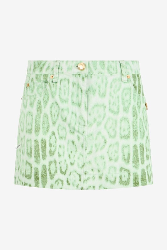 RC Jaguar Mint Print Denim Mini Skirt RC Jaguar Mint Print Denim Mini Skirt PISTACHIO GREEN XQJ302-DAT23