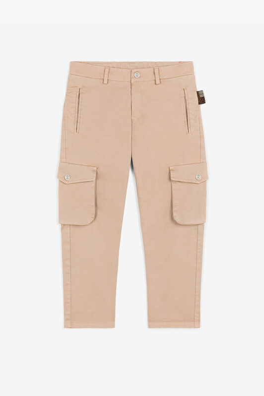 JU Animalier Patchwork-Tab Cargo Trousers Light brown RJT20O-CE035