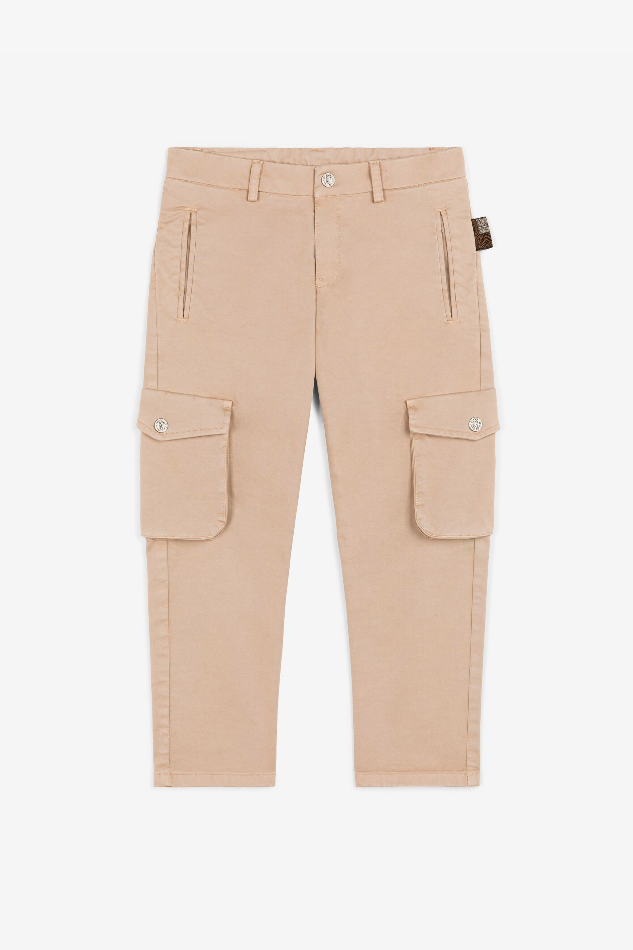 JU Animalier Patchwork-Tab Cargo Trousers Light brown RJT20O-CE035