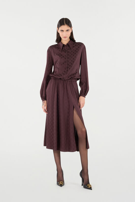 RC Shirt Dress with Mirror Snake Monogram RC Shirt Dress with Mirror Snake Monogram Purple VKT144-RK010