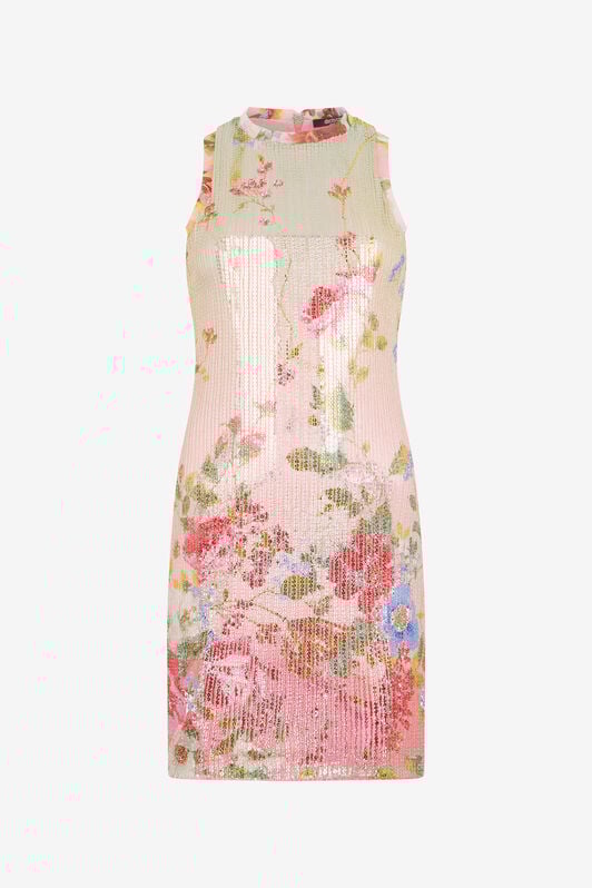 RC Miami Flowers Print Mini Dress RC Miami Flowers Print Mini Dress GREEN/FUCHSIA WQT170-VXR32