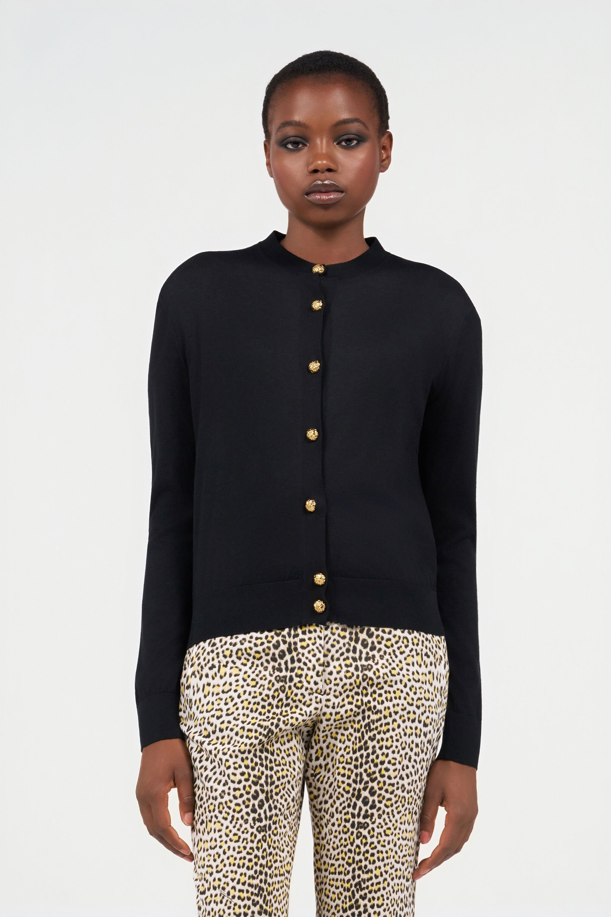 RC Wool cardigan Black UWM901-WH003