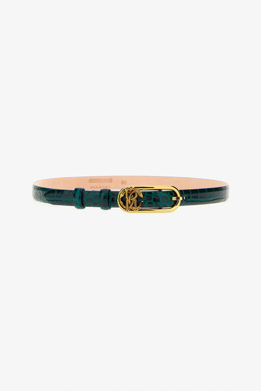RC Leather belt with Monogram Mirror Snake Dunkelgrün SKC005-PZ975
