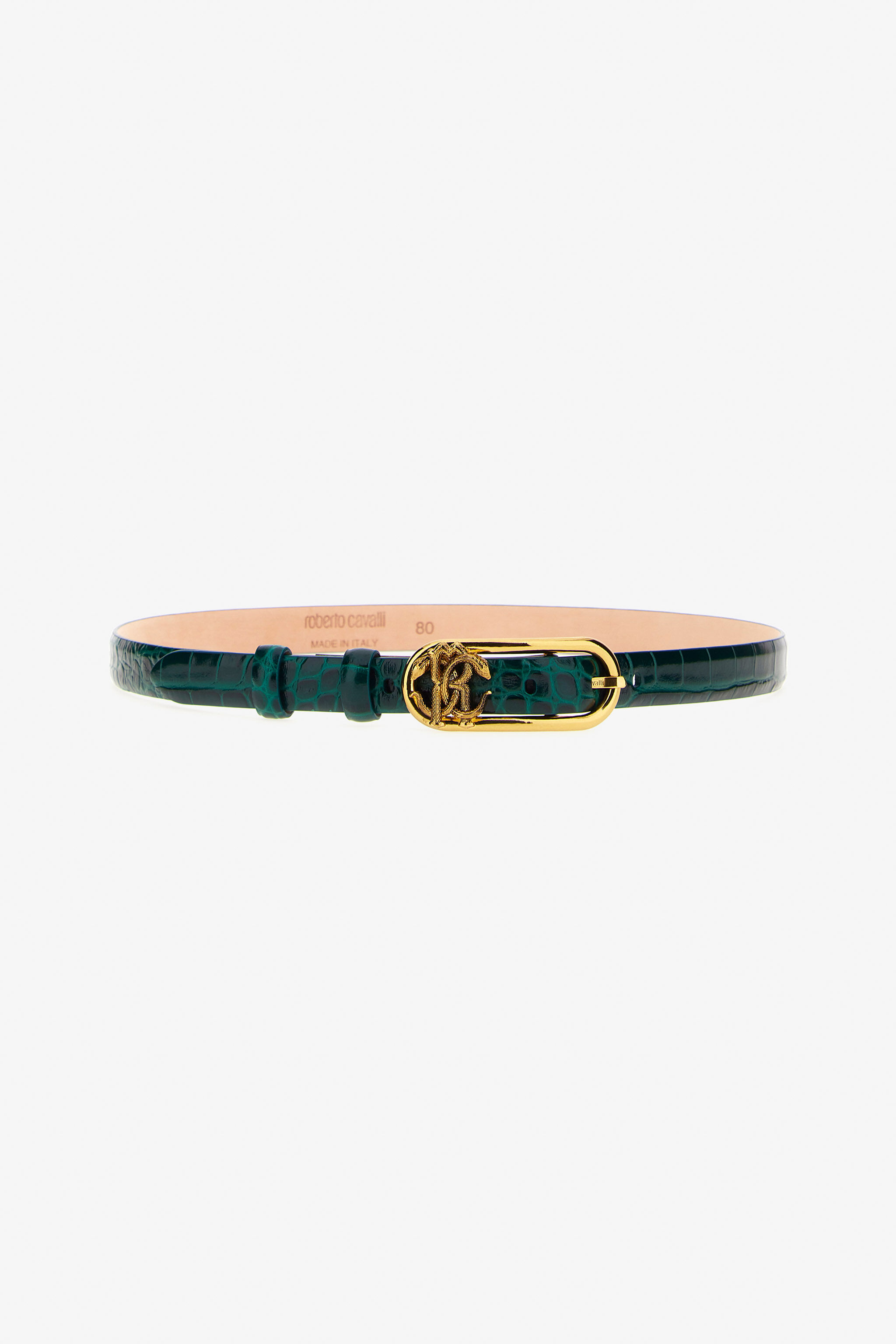 RC Leather belt with Monogram Mirror Snake Dunkelgrün SKC005-PZ975
