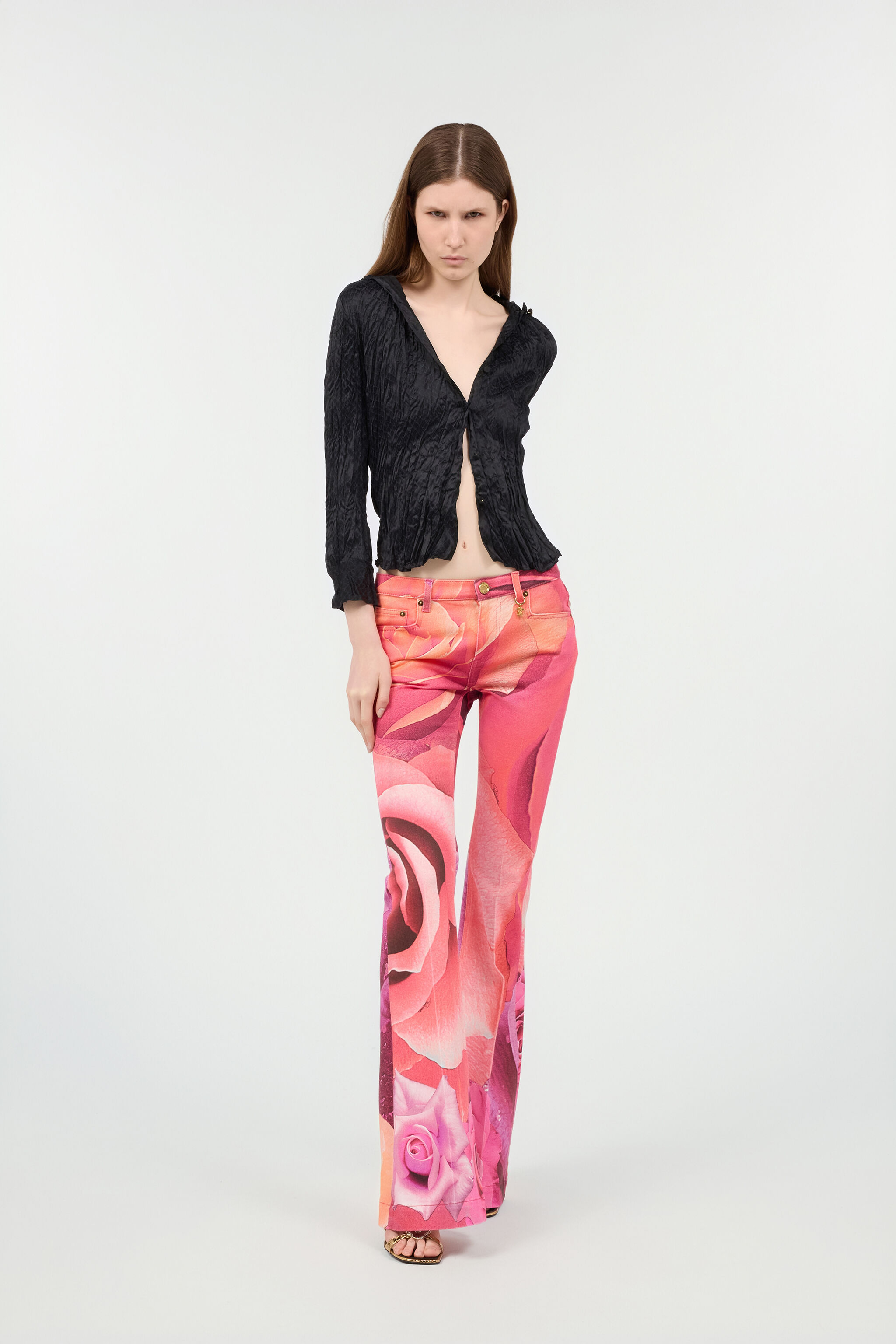 RC Fit & Flare Jeans With Garden Rose Print Fuchsia UKJ205-DAN48