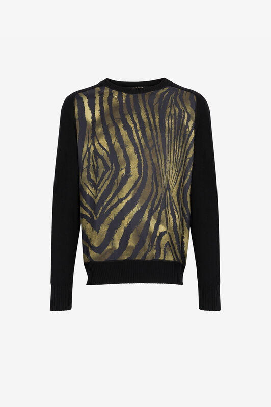 RC Freedom-Print Panelled Sweater Dark green/Black RRM622-MW001