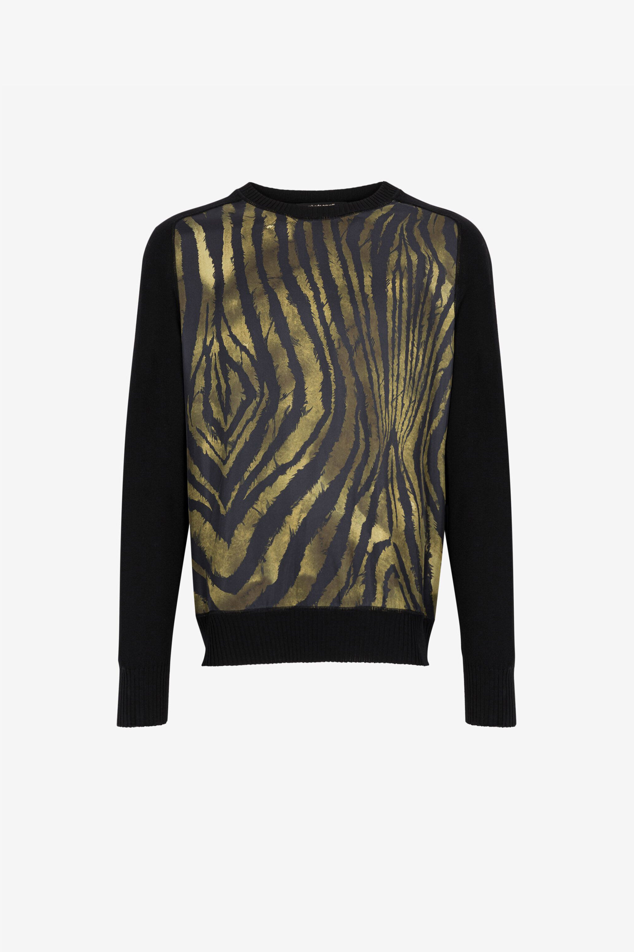 RC Freedom-Print Panelled Sweater Dark green/Black RRM622-MW001