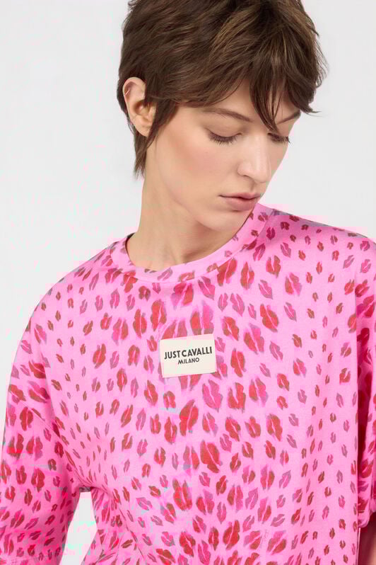 JC The Jaguar Kiss Print T-Shirt 433 ROSA + 455 FUXIA WFT195-WF577
