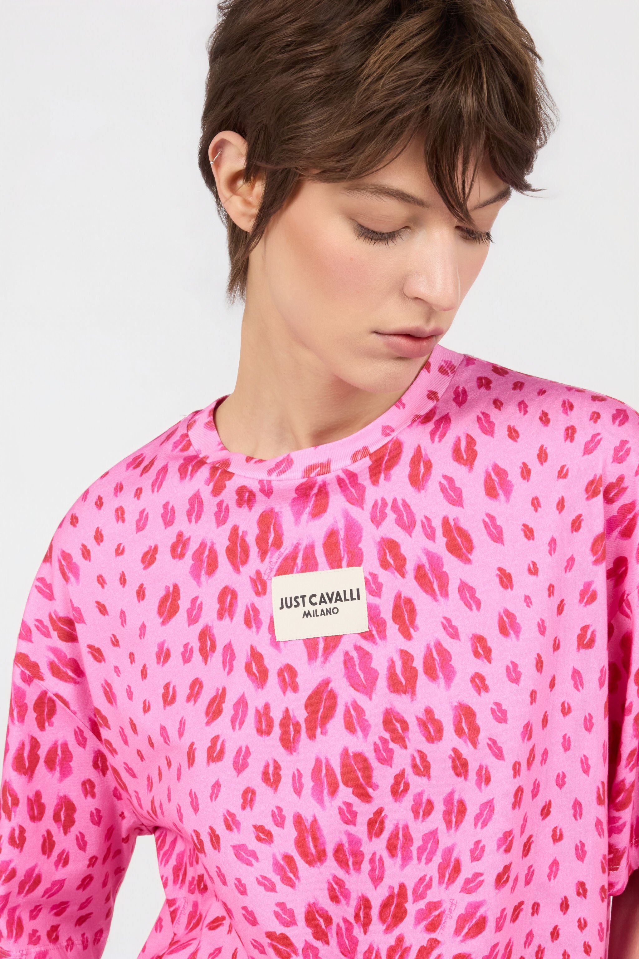 JC The Jaguar Kiss Print T-Shirt 433 ROSA + 455 FUXIA WFT195-WF577