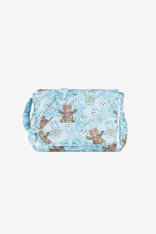 JU Borsa fasciatoio con stampa Teddy Bear Azzurro RJT816-5RG79