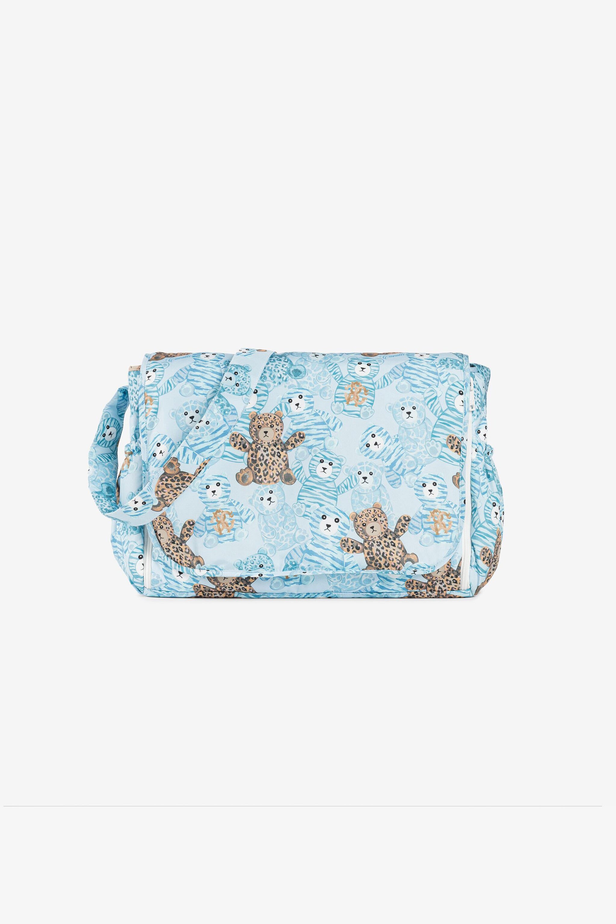 JU Borsa fasciatoio con stampa Teddy Bear Azzurro RJT816-5RG79