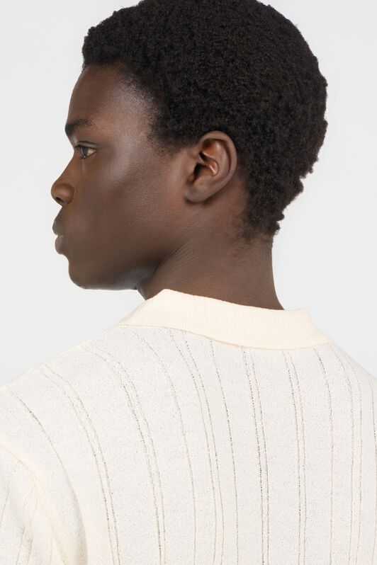 RC Cream Ribbed Polo WHITE SOT60Q-AI007