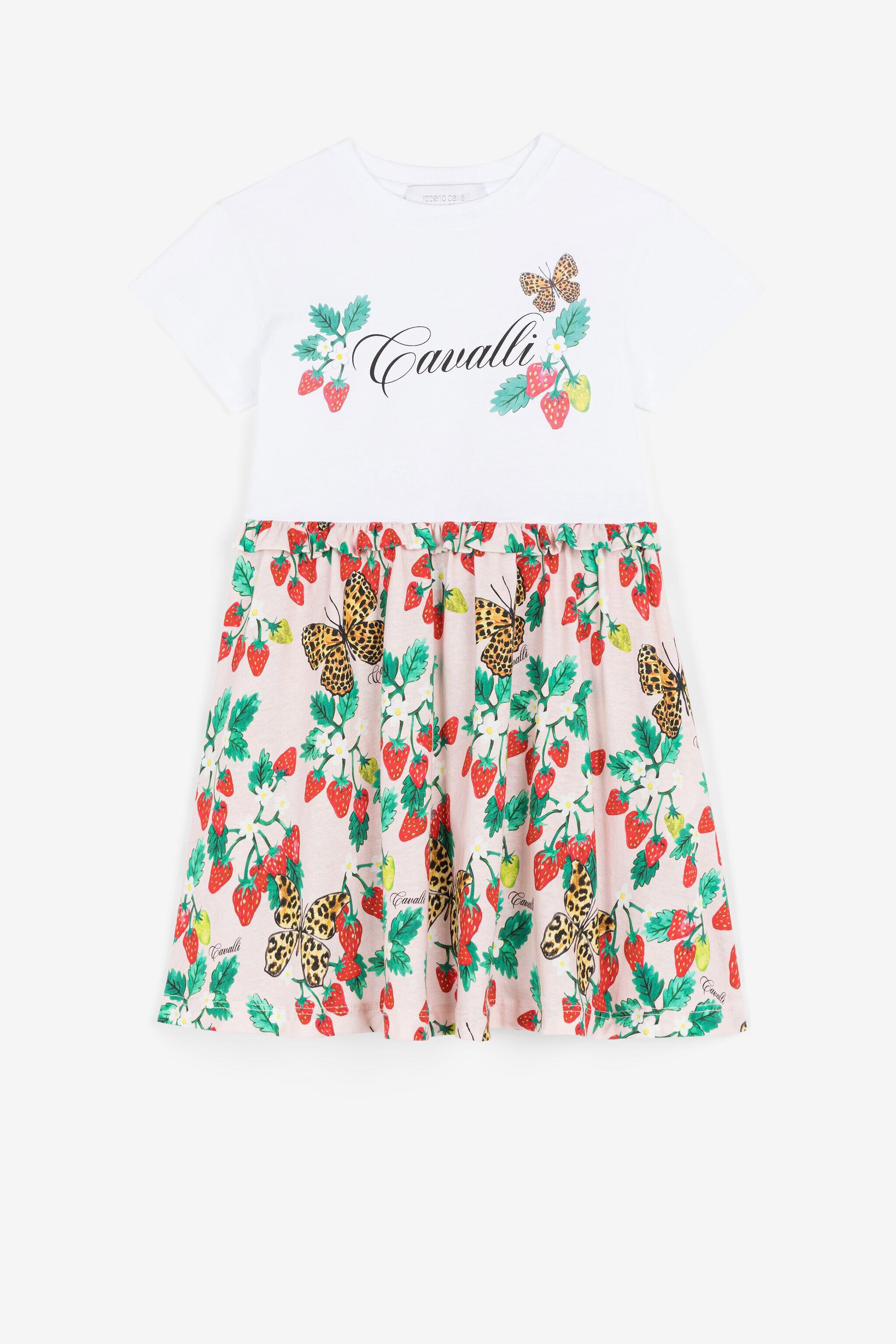 JU Bedrucktes T-Shirt Kleid Weiß QJT113-JV025