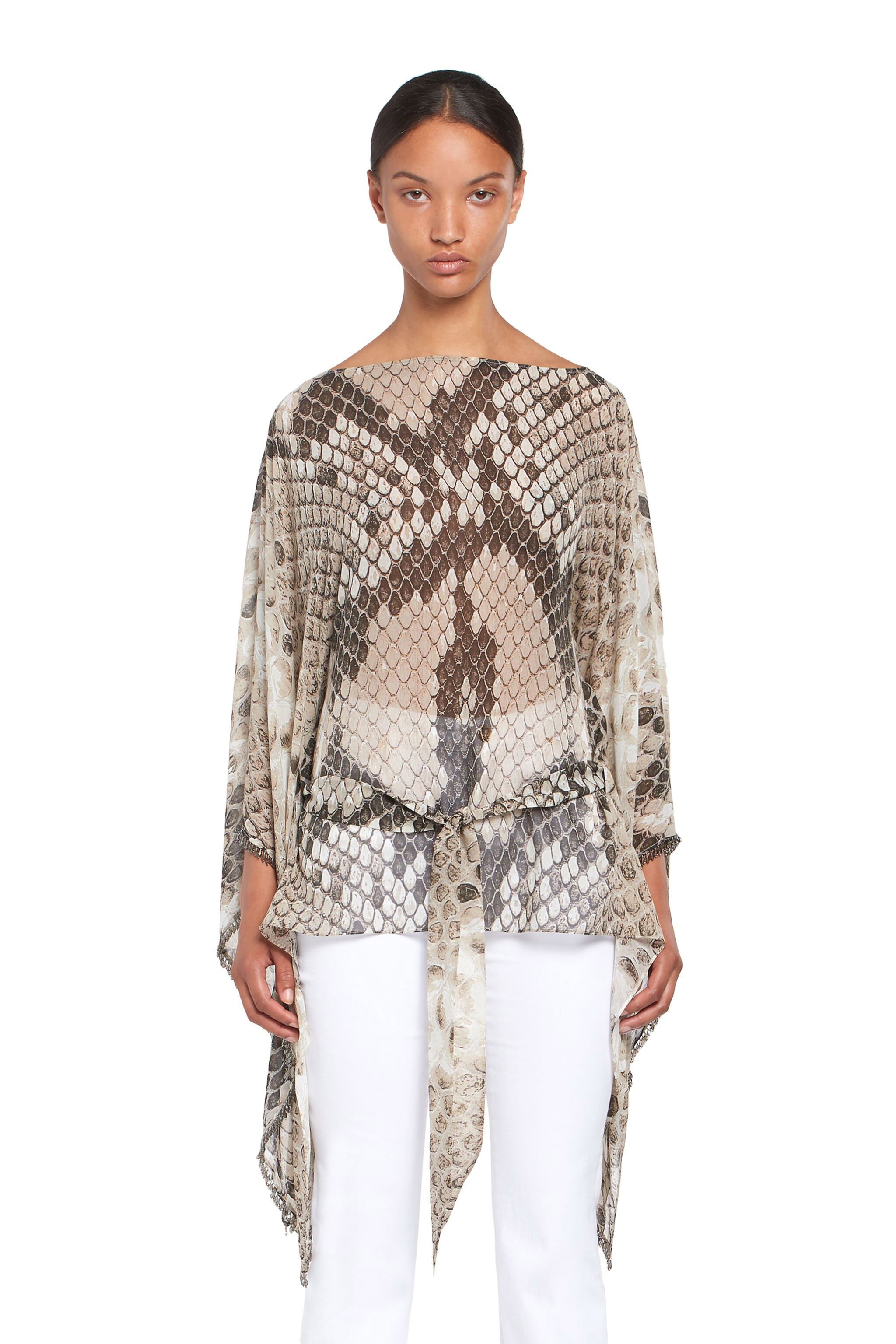 RC Macro Python Print Silk Kaftan TAUPE IQR726-GFP64