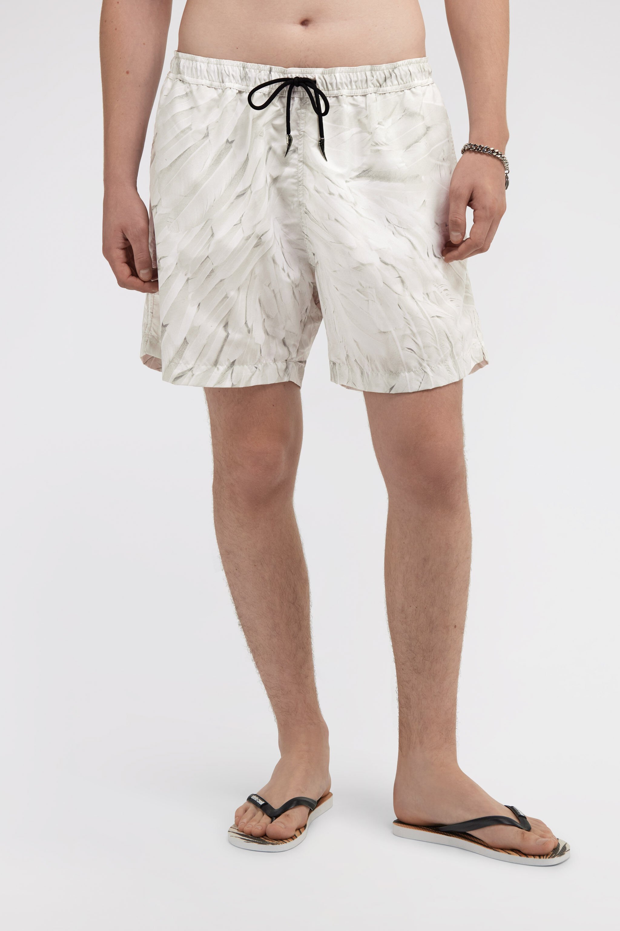 RC Badehose mit Ice Feathers-Print Weiß SMT00A-5RL74