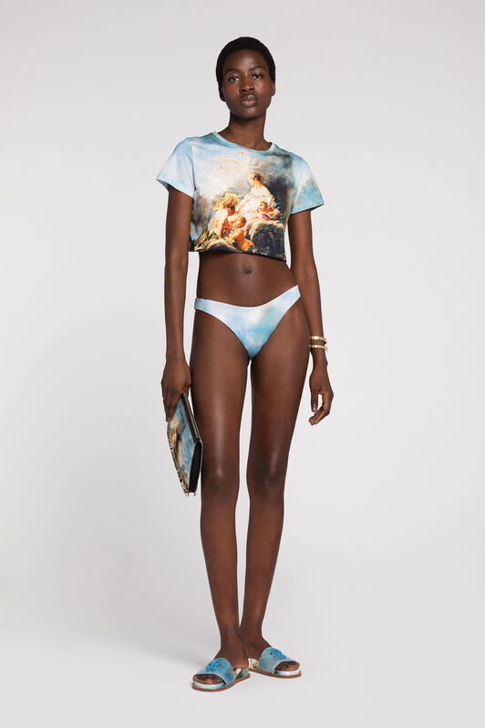 RC Slip bikini con stampa Azzurro RYT202-LNG38
