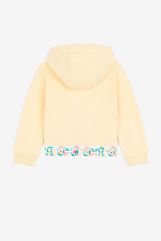 JU Monogram-print zip-front hoodie Yellow QJT950-CF050