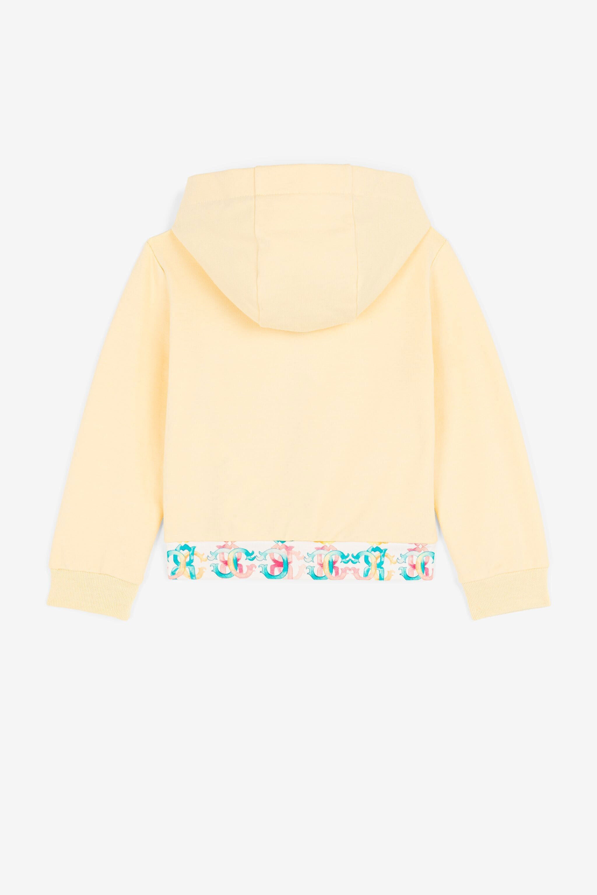 JU Monogram-print zip-front hoodie Yellow QJT950-CF050