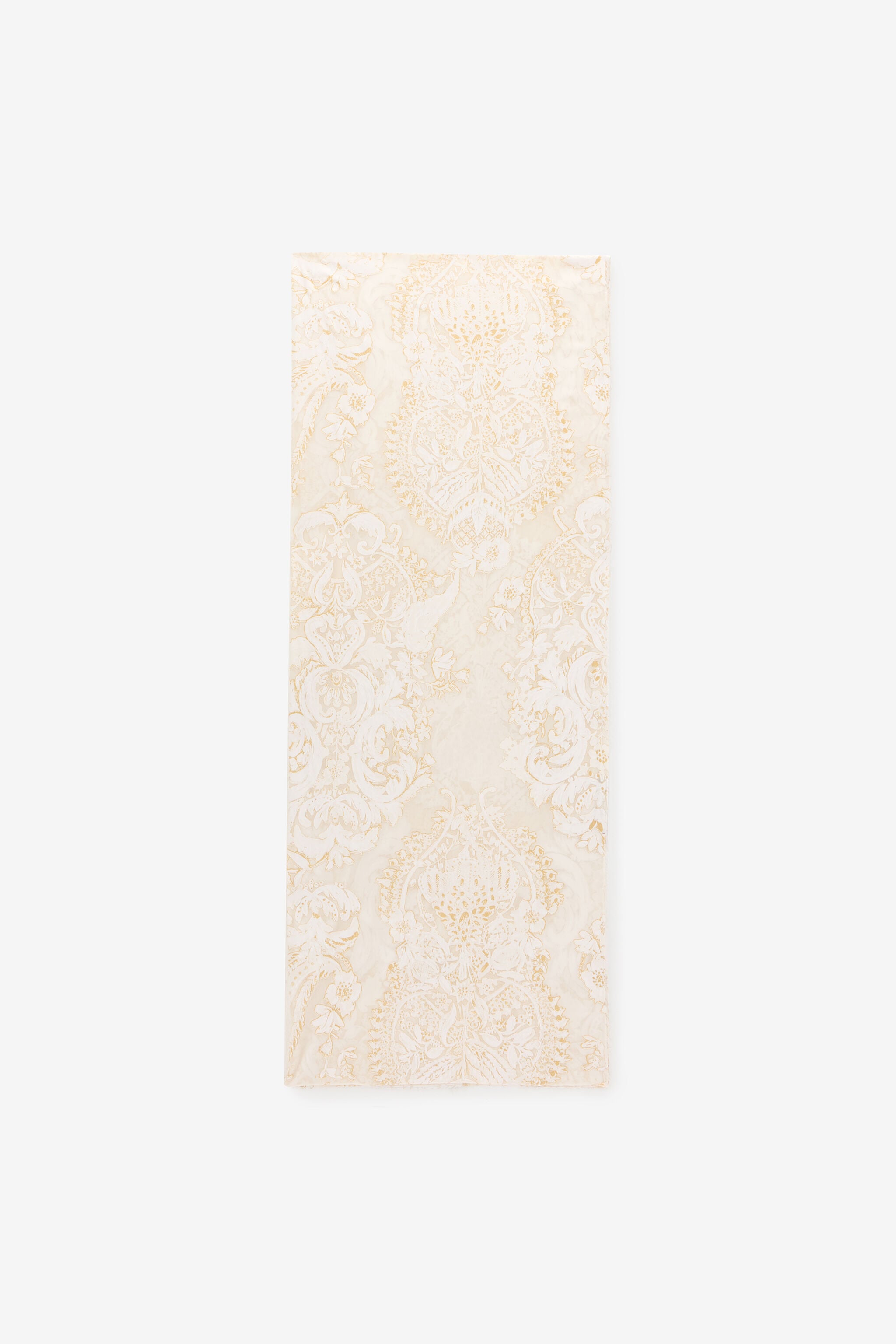RC Ornamental White Print Stole WHITE WQI001-SLR36