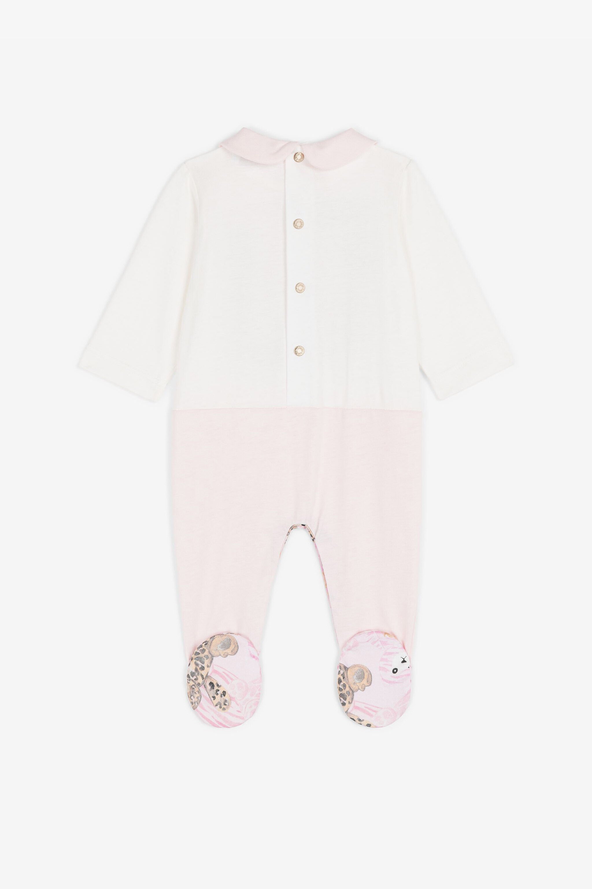 JU Teddy Bear-Print Cotton Babygrow Set Pink RJT803-JD001