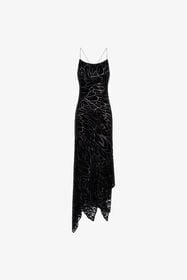 RC Plumage print devoré dress Black SWT160-4RL76