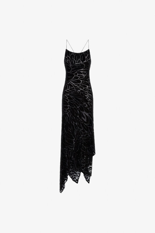 RC Plumage print devoré dress Black SWT160-4RL76
