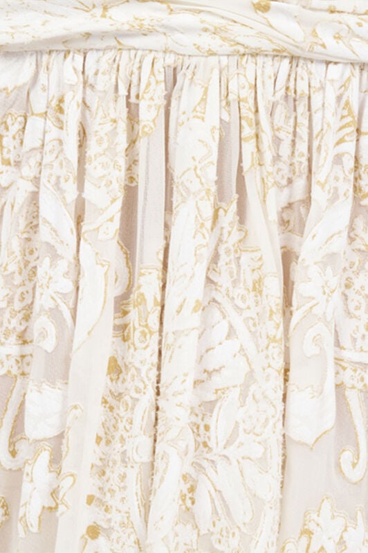 RC Mini-Kleid mit ornamentalem Muster in Weiß WHITE WQT107-SLR36