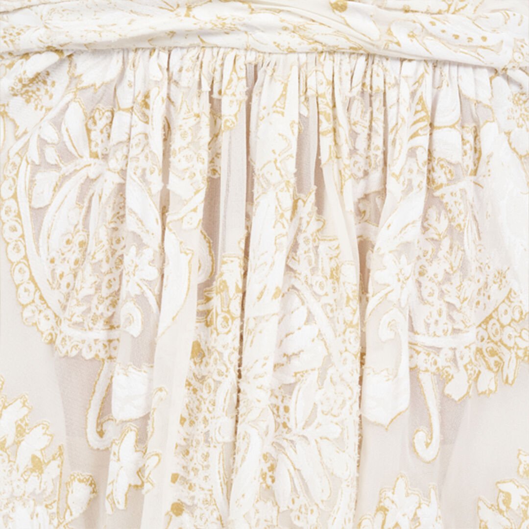 RC Mini-Kleid mit ornamentalem Muster in Weiß WHITE WQT107-SLR36