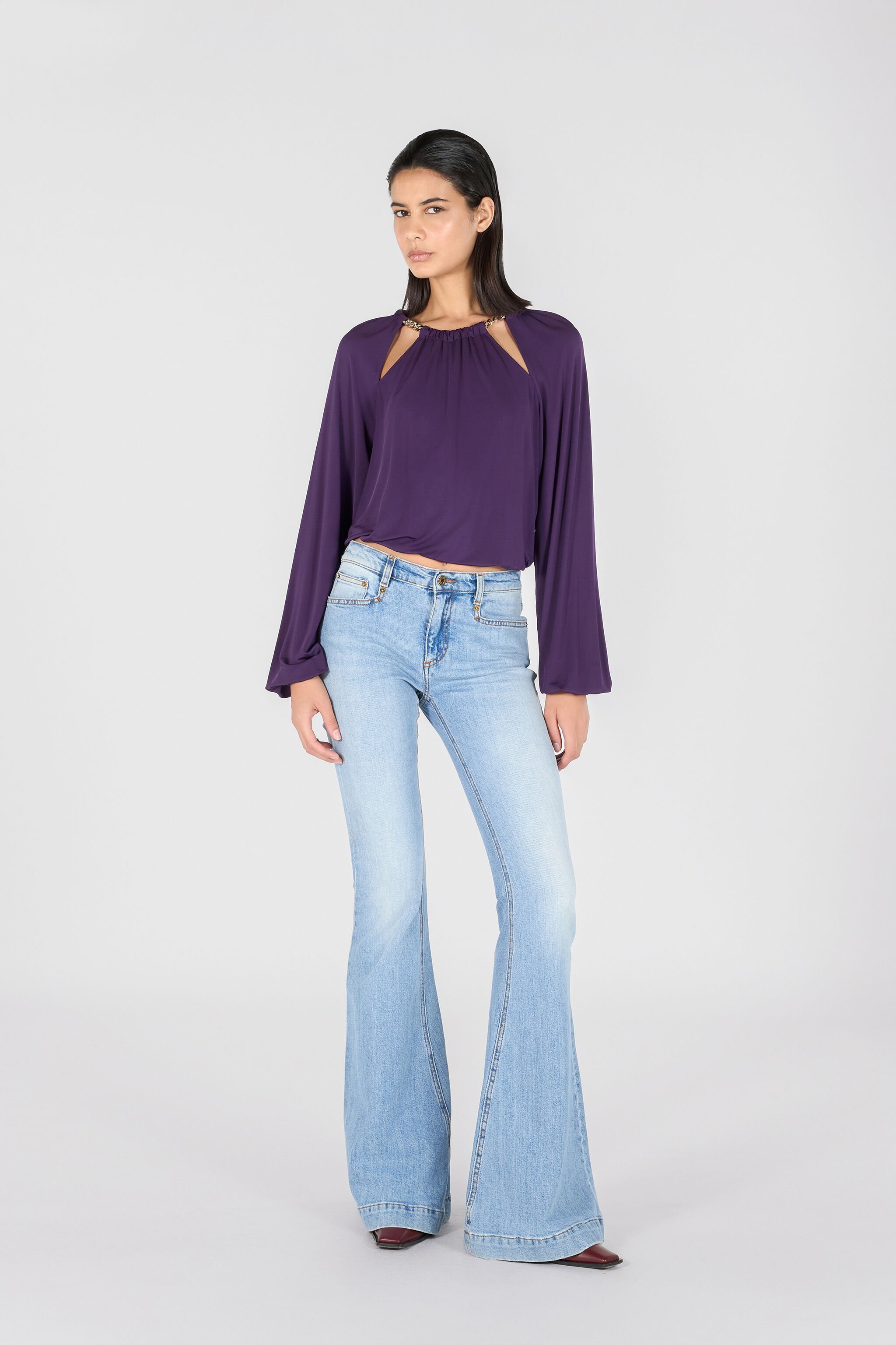 JC Women long-sleeve t-shirt GRIGIO CHIARO METALI RKT879-RK385