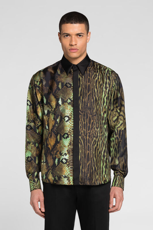 RC Python And Ocelot-Print Silk Shirt RC Python And Ocelot-Print Silk Shirt MILITARY PRT731-4QE64