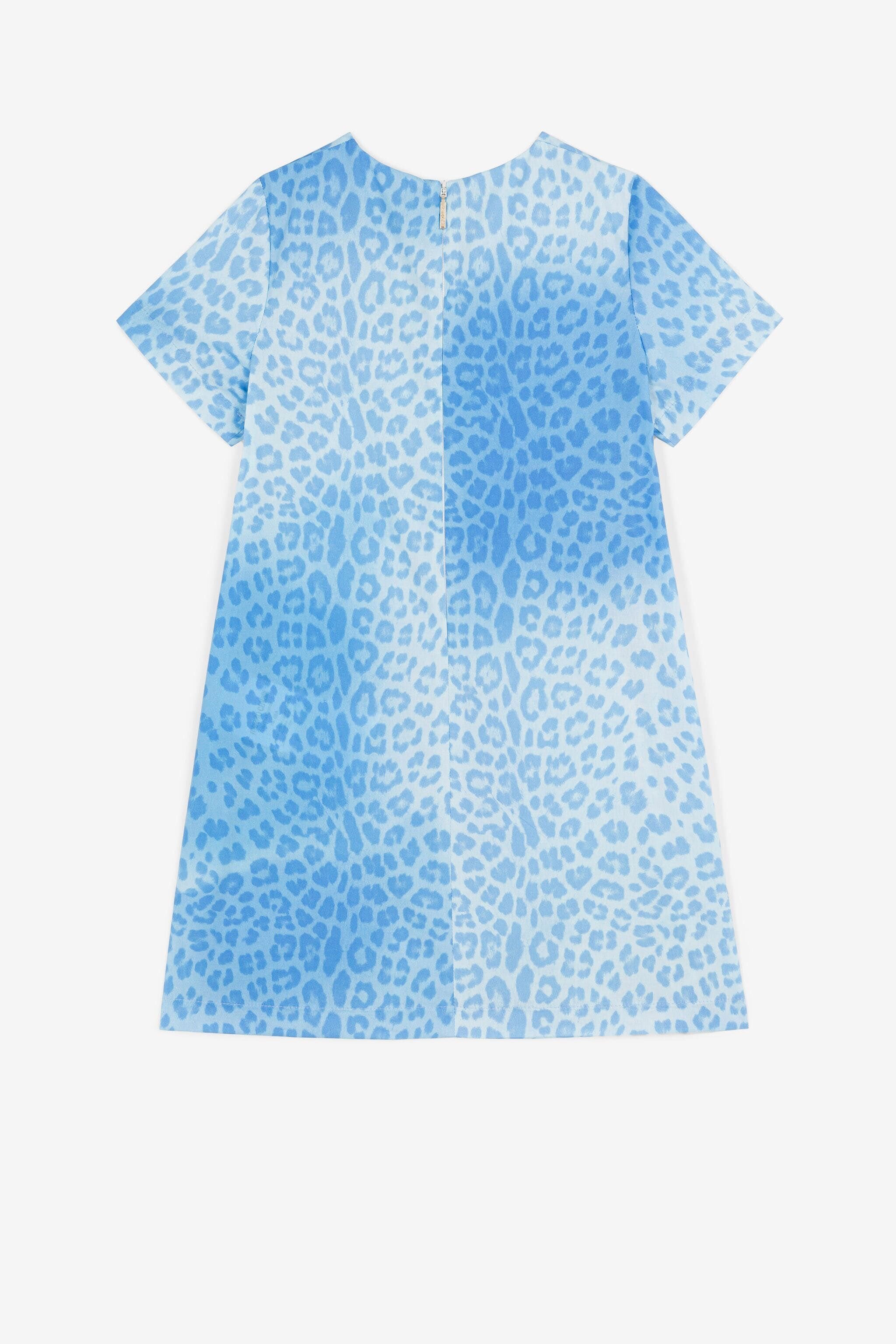 JU Kleid mit Leoparden-Print Hellblau QJT147-CIG28