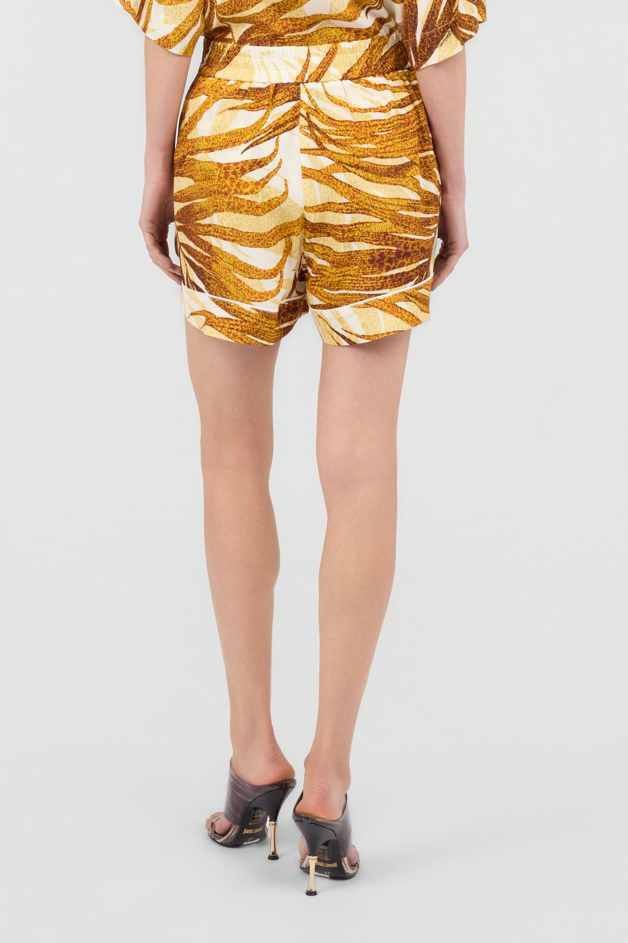 JC Golden Palm Print Shorts DAFFODIL WFT180-WF557