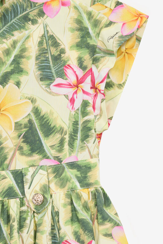 JU Abito Con Stampa Foglie E Fiori Verde chiaro UJT10F-7MO38