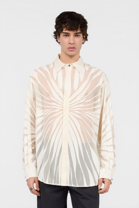 RC Chemise Avec Imprimé Ray Dévoré NATURAL WHITE XRT722-HLI15