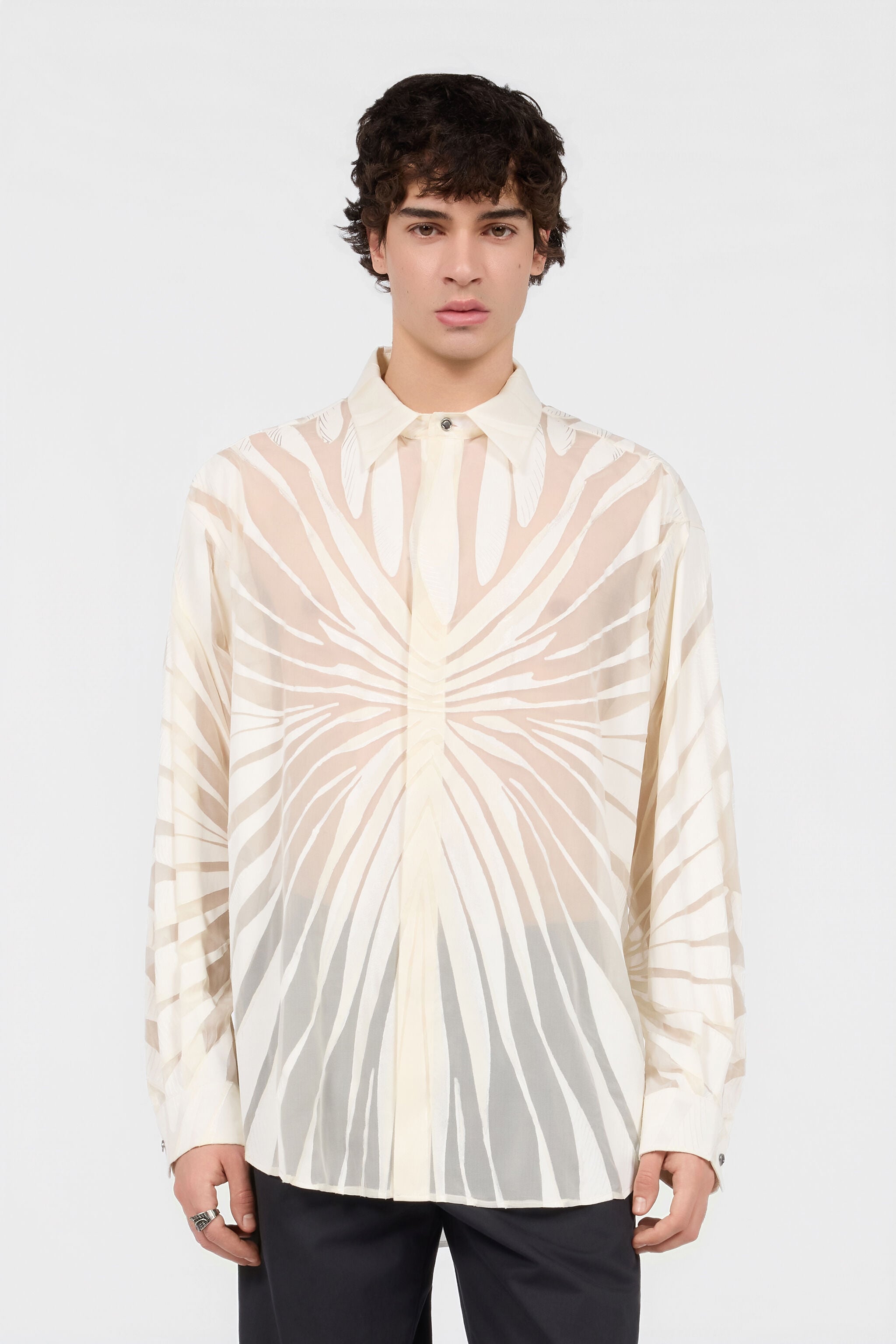 RC Chemise Avec Imprimé Ray Dévoré NATURAL WHITE XRT722-HLI15