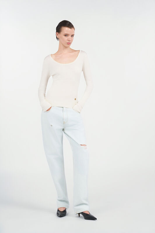 RC Cotton sweater Avorio UWM608-WH003