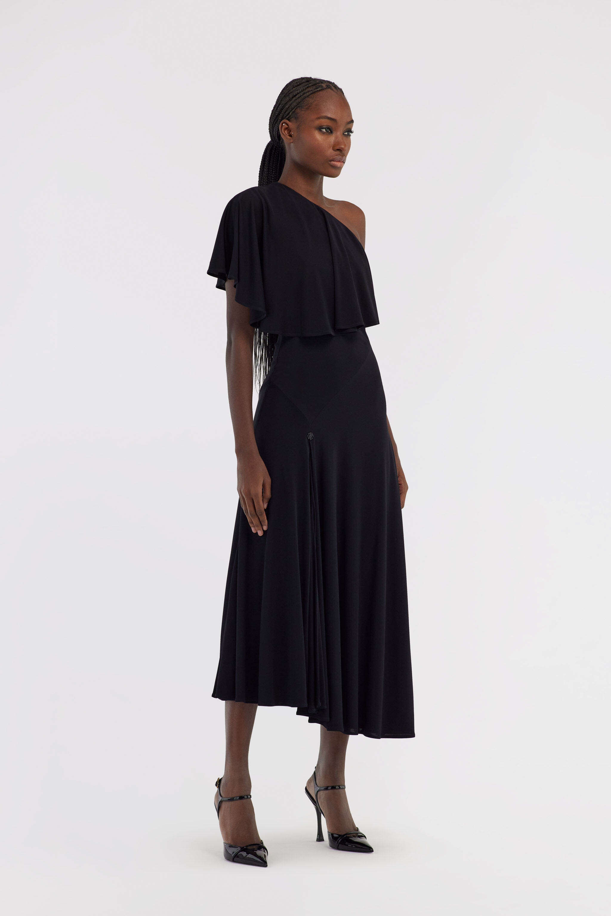 RC One-shoulder dress with RC Schwarz NOT10C-VI012