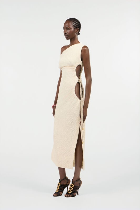RC Abito Midi Monospalla Avorio con Cut-Out IVORY UWT121-TG001