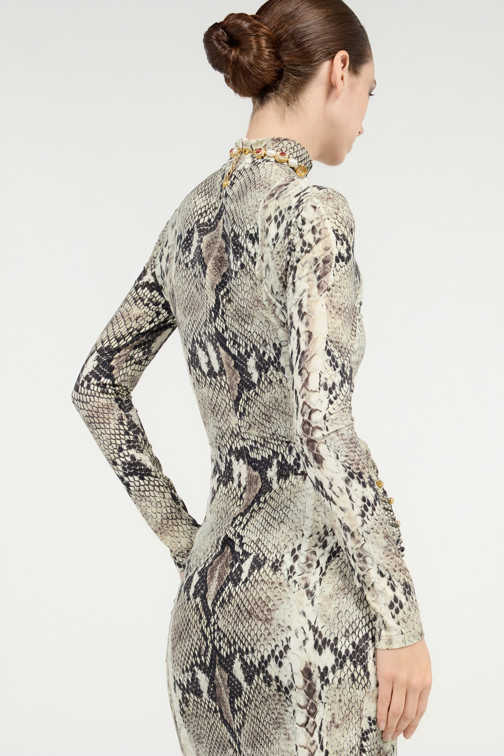 RC Midi Dress with Python Print Marrón claro VWT158-LNQ75