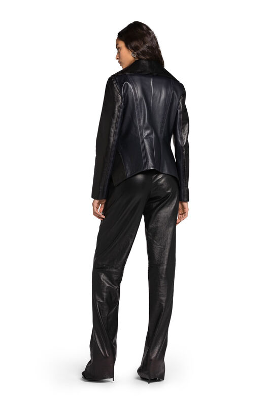 RC Cropped Leather Jacket MIDNIGHT/BLACK JWP412-PN020