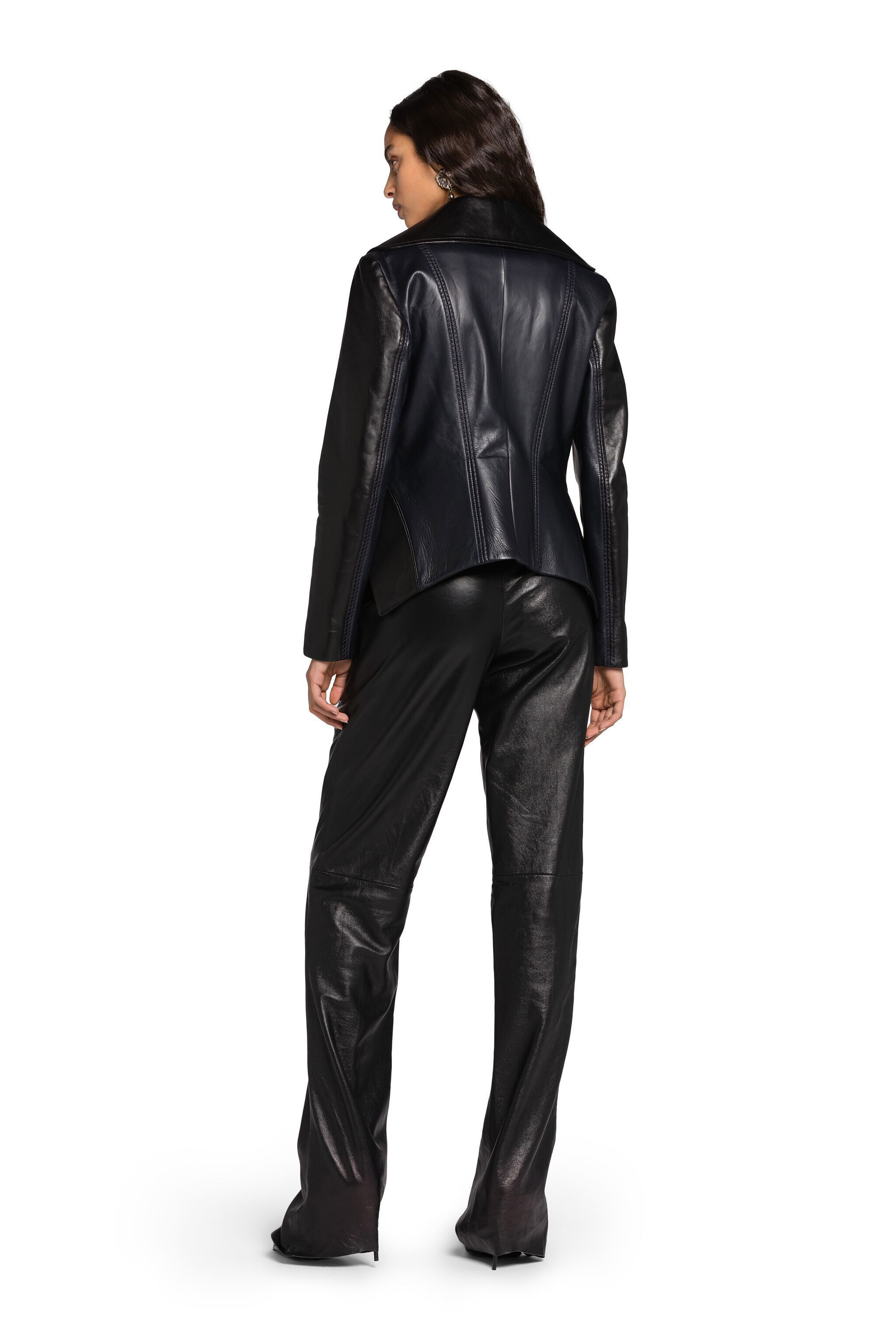 RC Cropped Leather Jacket MIDNIGHT/BLACK JWP412-PN020