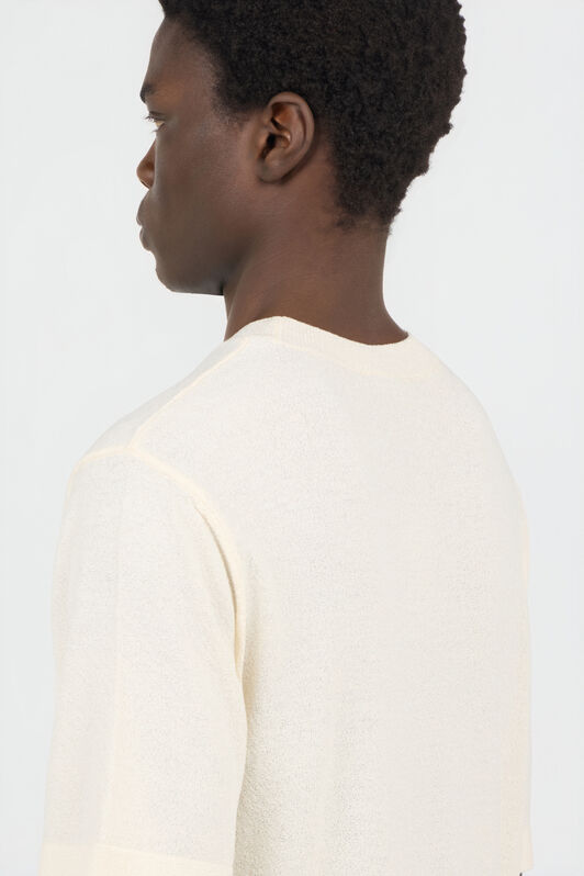 RC Ivory Knit T-Shirt with Monogram RC WHITE SOT60A-AI008