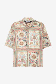 JC Camicia Stampa Persian Tarot 744 BEIGE + 217 AZZU WFM005-WF153