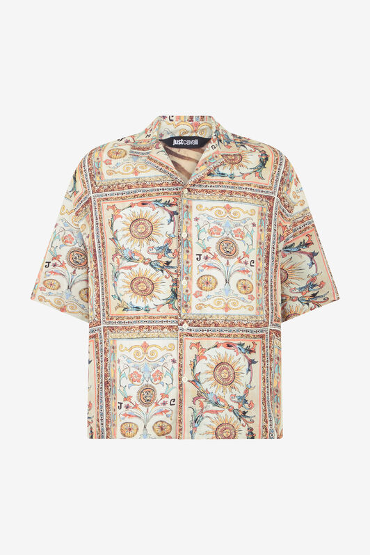 JC Camicia Stampa Persian Tarot 744 BEIGE + 217 AZZU WFM005-WF153