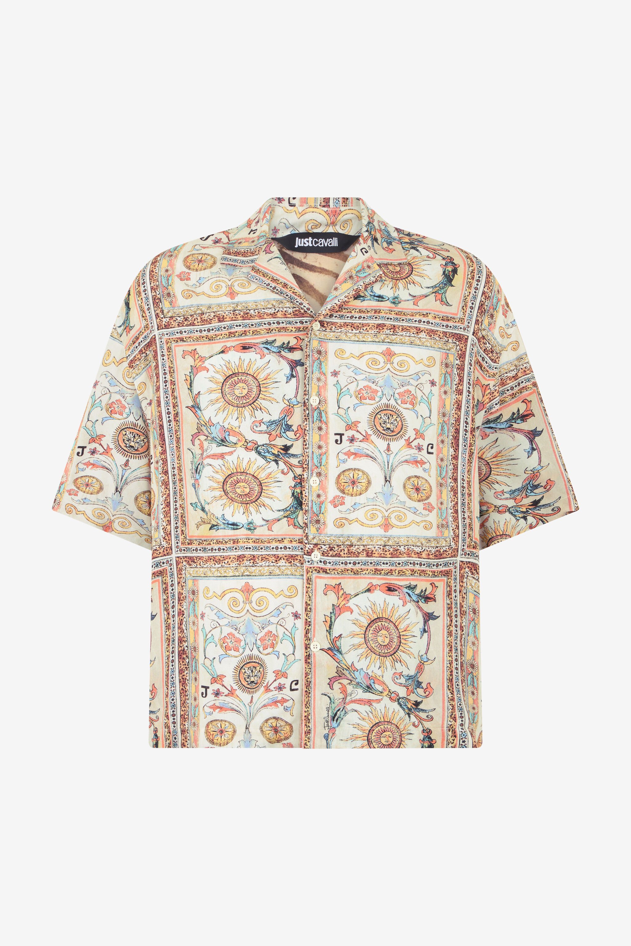 JC Camicia Stampa Persian Tarot 744 BEIGE + 217 AZZU WFM005-WF153