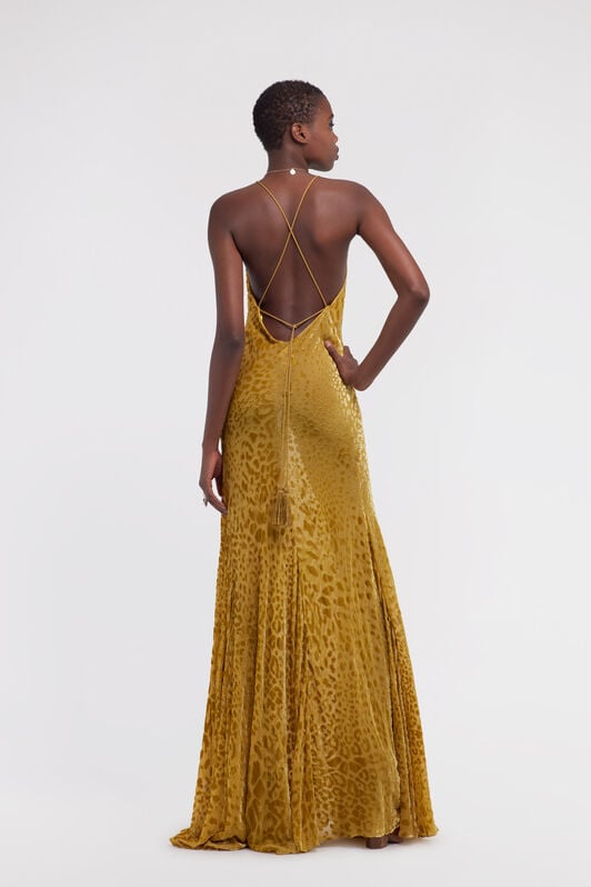 RC Jaguar Skin print devoré dress Amarillo SWT162-4RL77